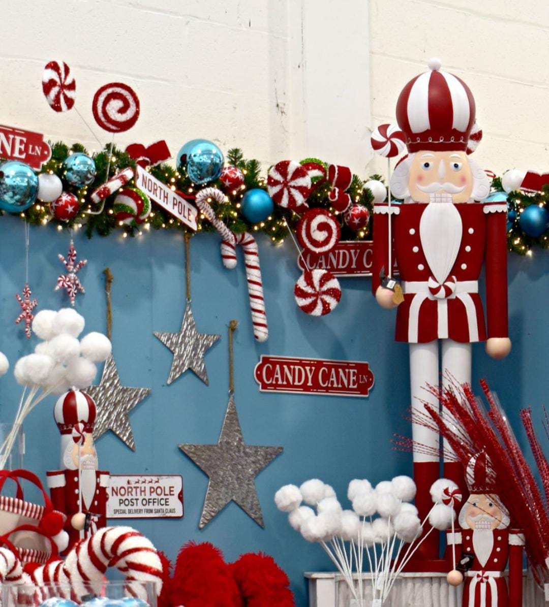 Nutcracker Iron Powder-Coated Candy Cane Figure 160cm
