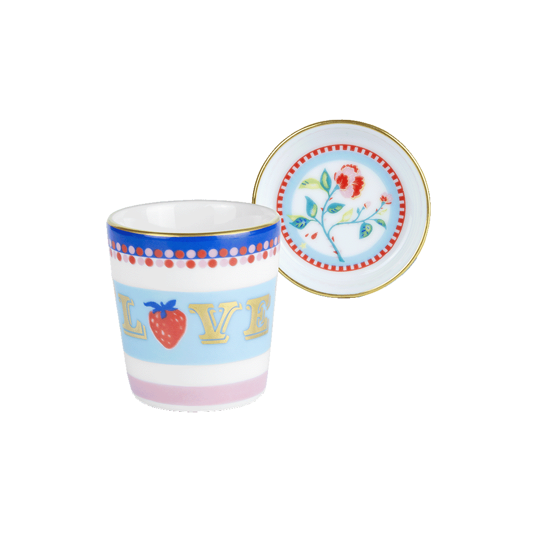 ESPRESSO CUP WITH LID/SAUCER LOVE