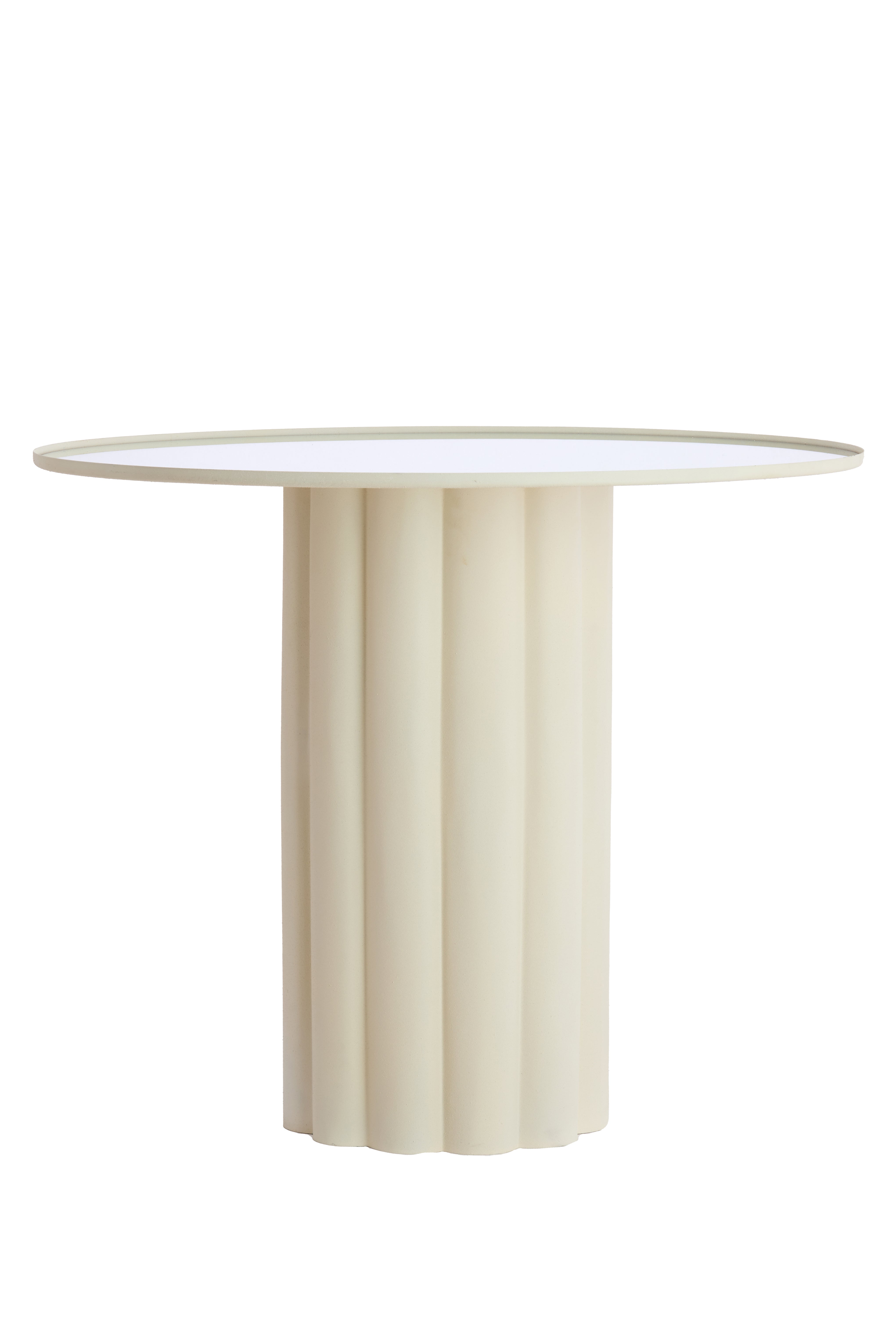 Rosario Side Table White Metal Modern Round Coffee Table