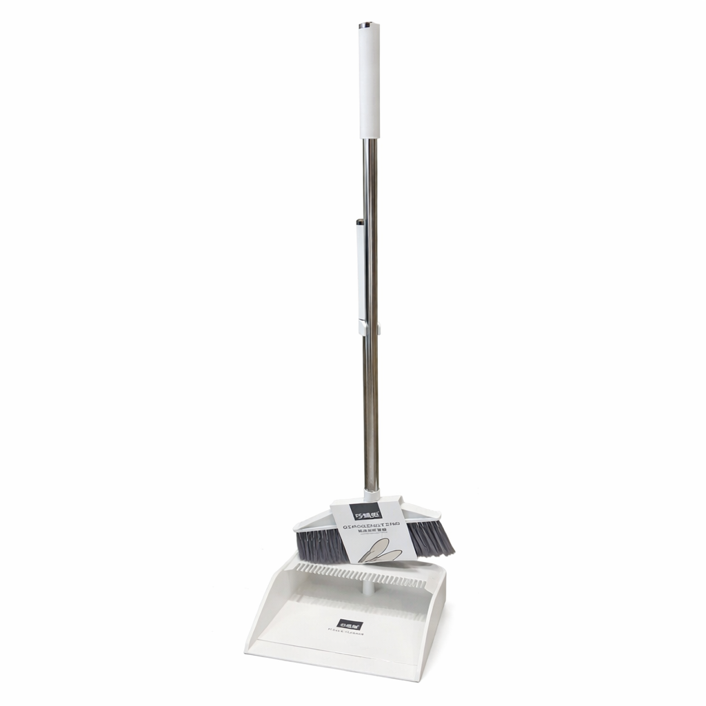 Long Handle Broom and Dustpan Cleaning Set Upright Use