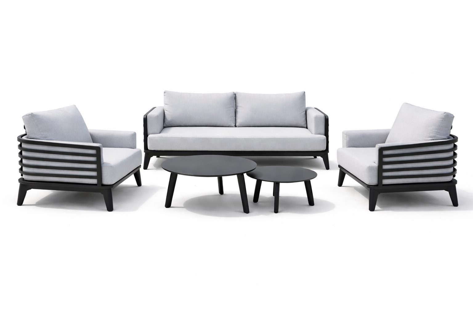 Outdoor Sofa Set 3+1+1 with 2 Tables – Aluminum Frame