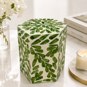 Hexagon Box with Floral Capiz Design