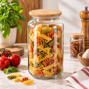 Break-Resistant BPA-Free Plastic Jar with Bamboo Lid – 3L