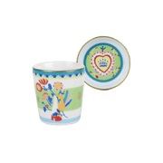 ESPRESSO CUP WITH LID/SAUCER FLOWERS