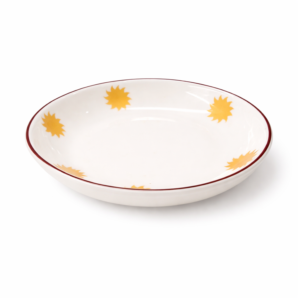 Handmade Deep Porcelain Plate 20 cm Moon Design