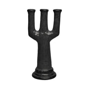 Pottery Black Candleholder Chandelier Ceramic Three-Arm Table Decor