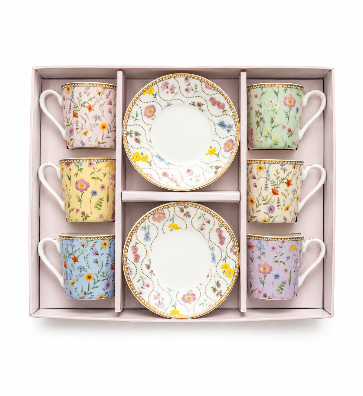 Meadow Flowers Coffee Cup & Saucer – 100 ml