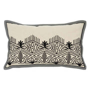 Exotic Panama Embroidered Cushion - Black & White, 50x30 cm