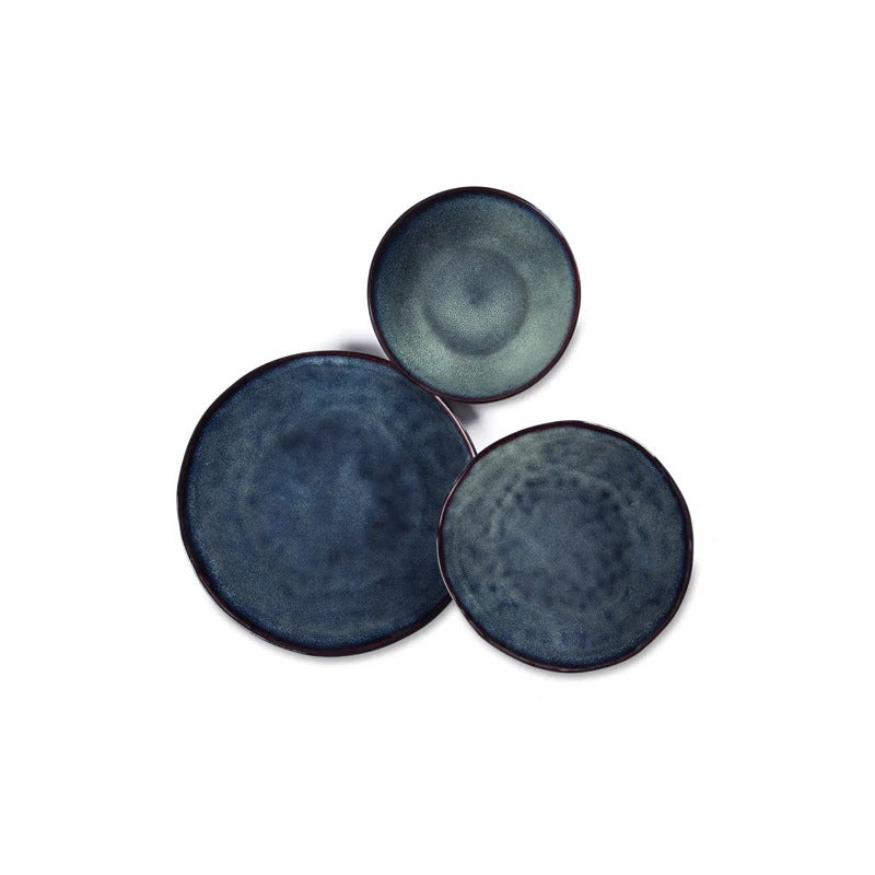 Artisan Blue 12 Pcs Porcelain Dinner Set with Reactive Glaze
