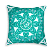"MANDALA" Light Blue Pillow - Decorative Cushion, 45x45 cm