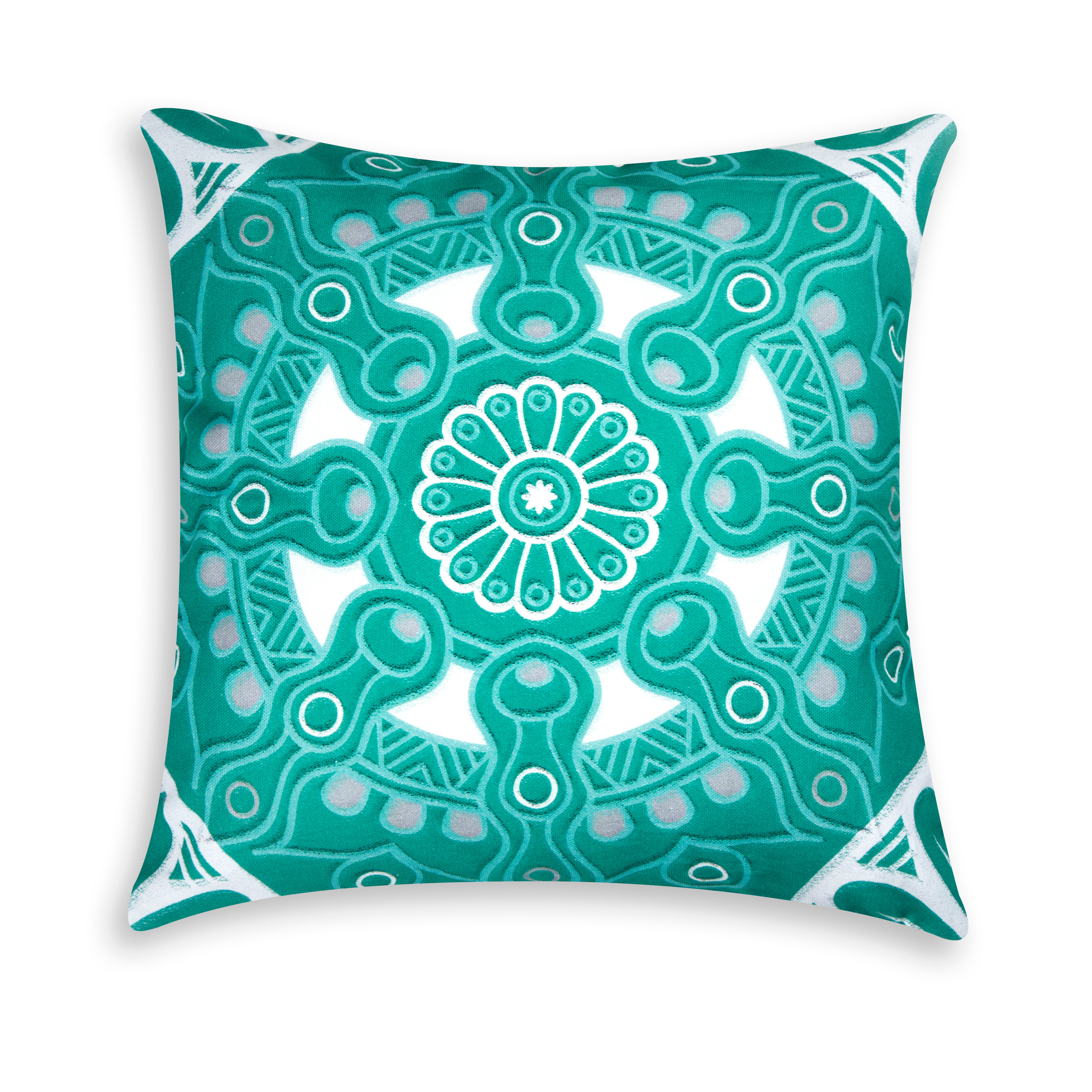 "MANDALA" Light Blue Pillow - Decorative Cushion, 45x45 cm