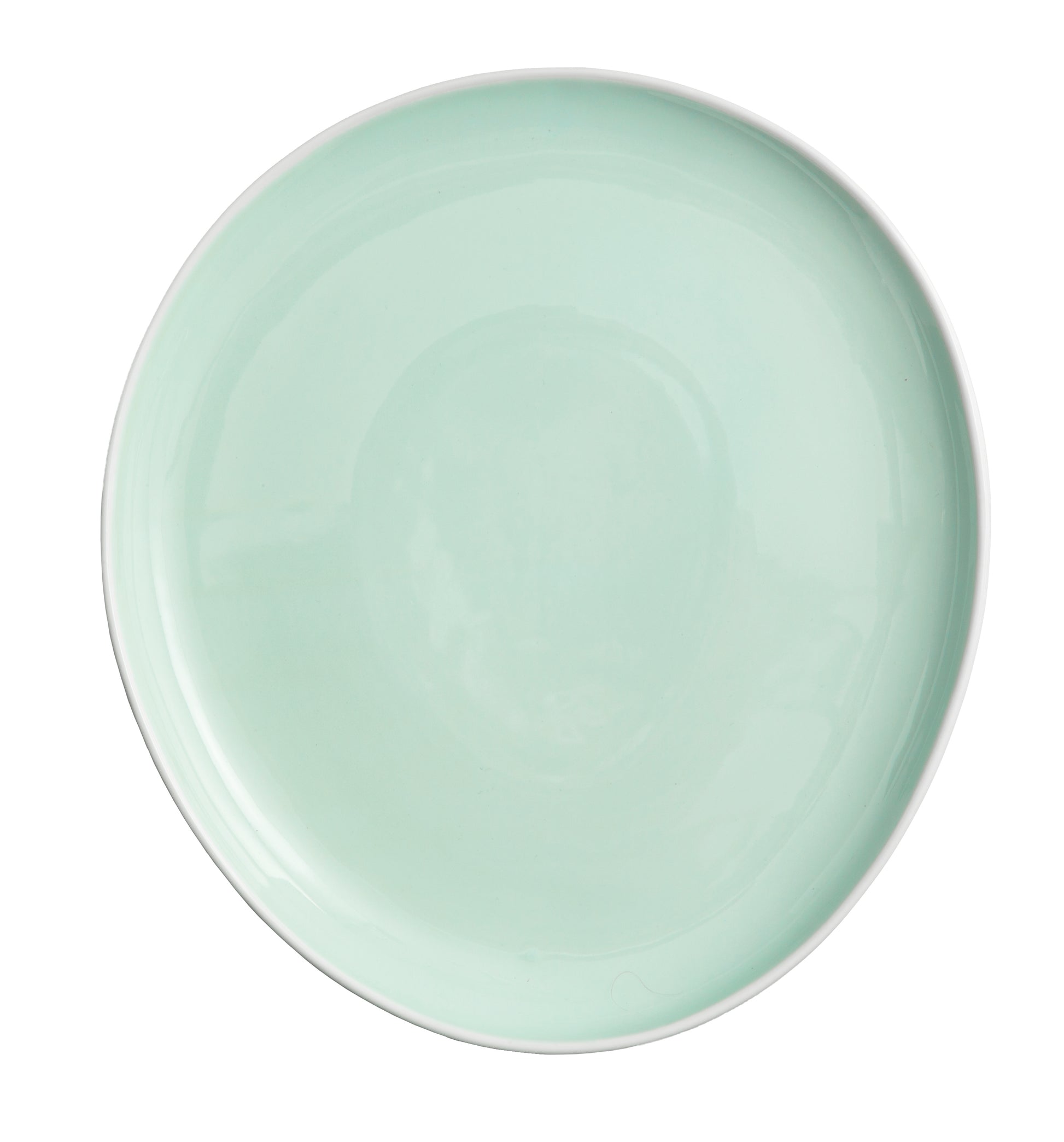 Matt White and Aquamarine Slanting Charger Plate Porcelain 30.5cm Tableware