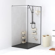 Shower Rack 1 Level and 4 Hooks - Beige Steel/HIPS 30x11.5x33.8cm