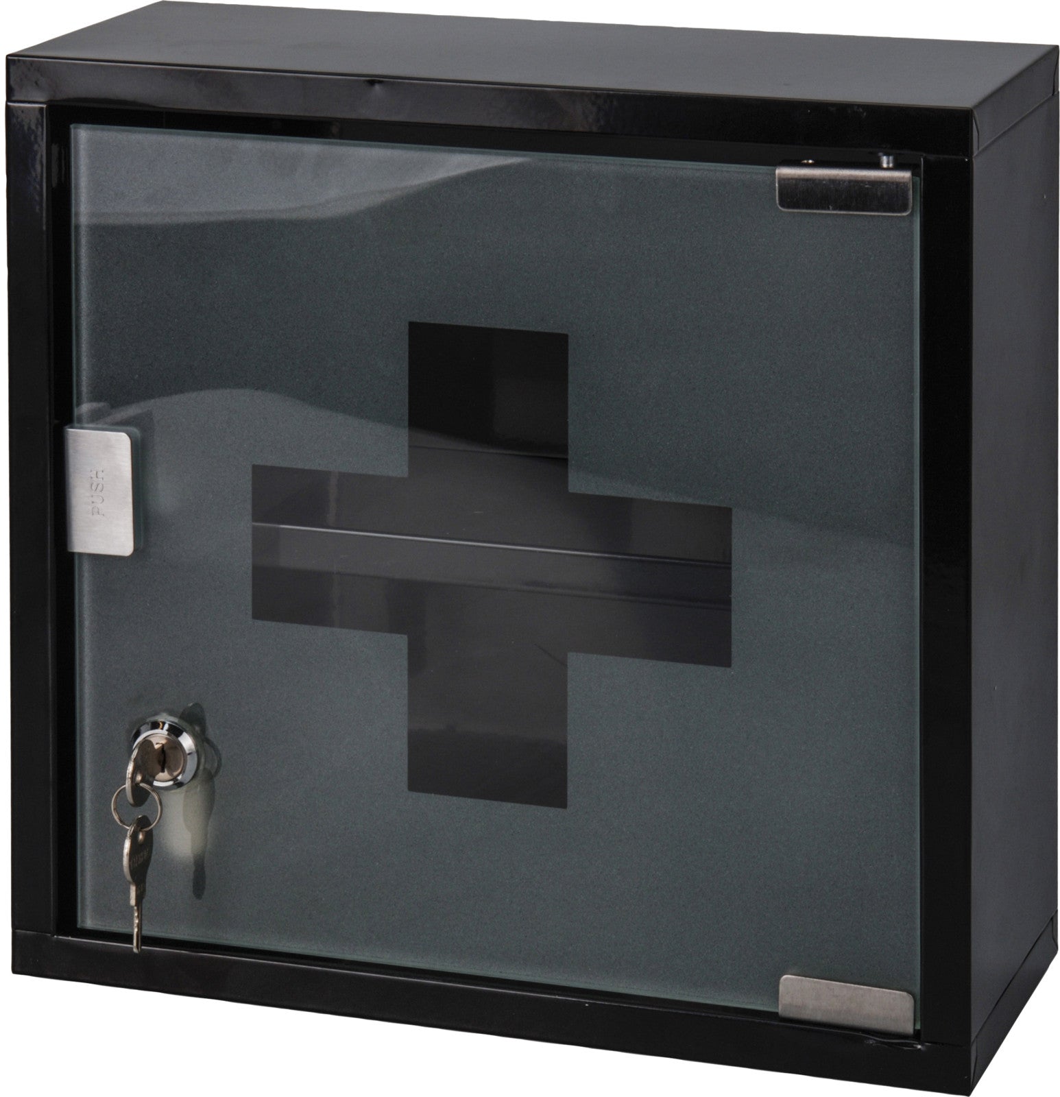 Medicine Box with Frosted Glass Door and Lock