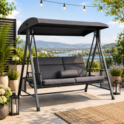 Outdoor Terrace Swing with Canopy – Steel Frame