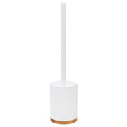 Toilet Brush White Modern with Bamboo Base