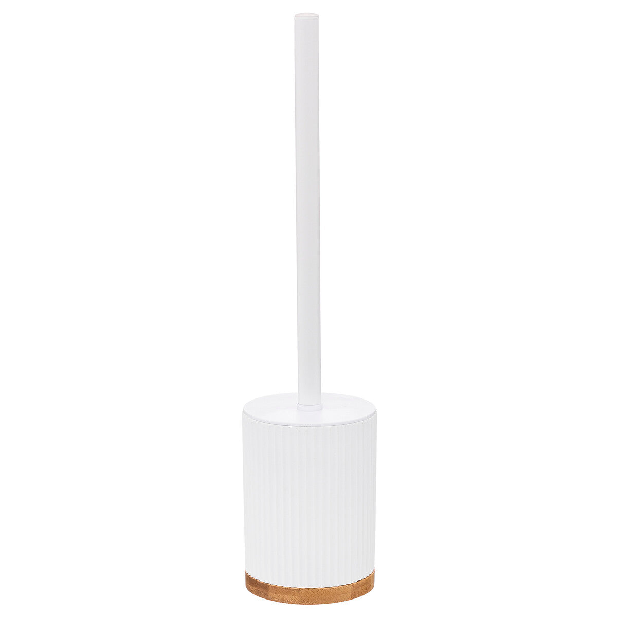 Toilet Brush White Modern with Bamboo Base