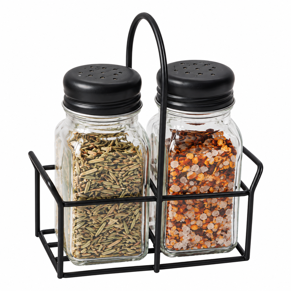Salt & Pepper Set with Metal Basket
