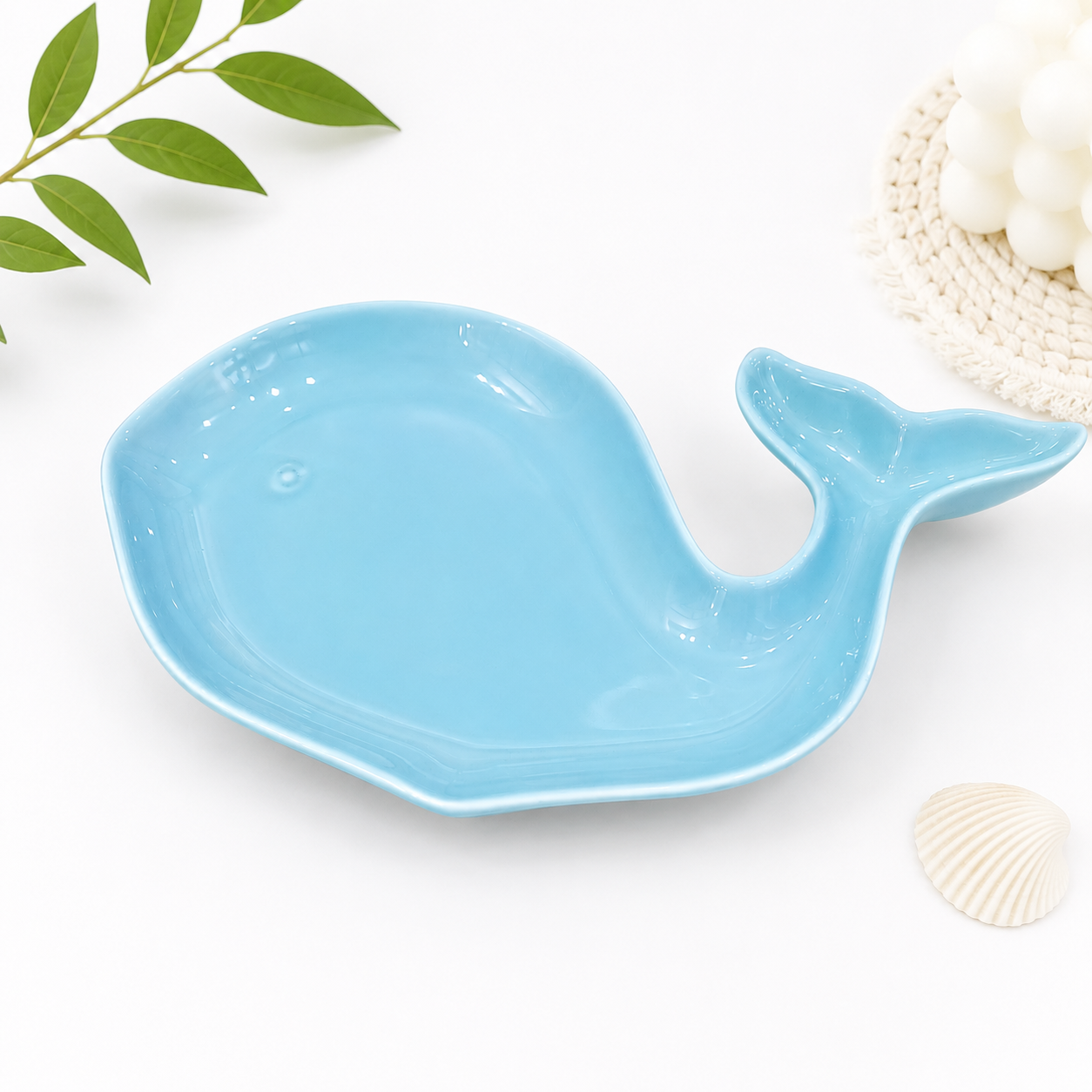 Sea Friends Acqua Whale Plate – 28×18 cm