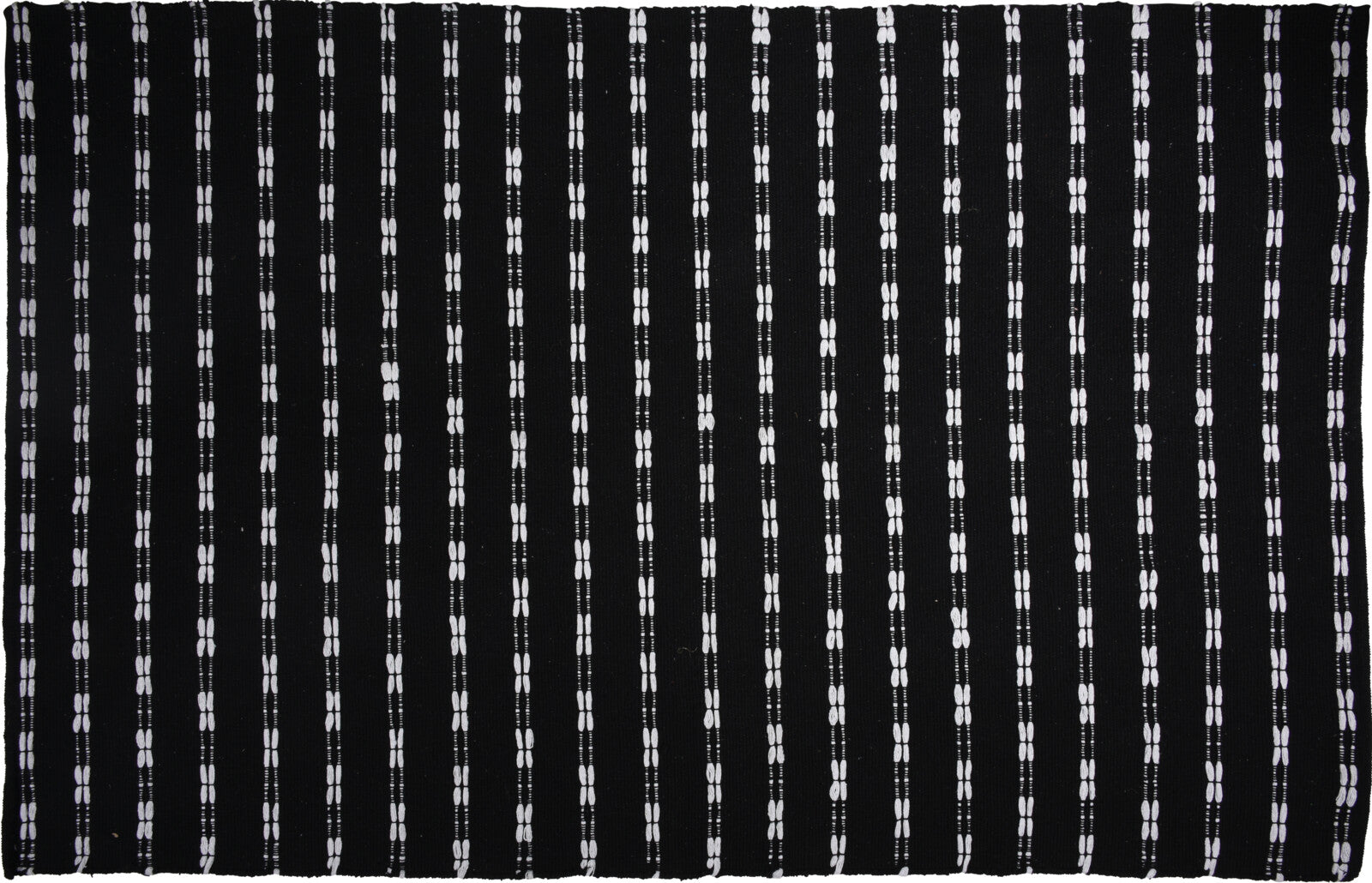 Cotton Rug with Black and White Details, 120x180 cm