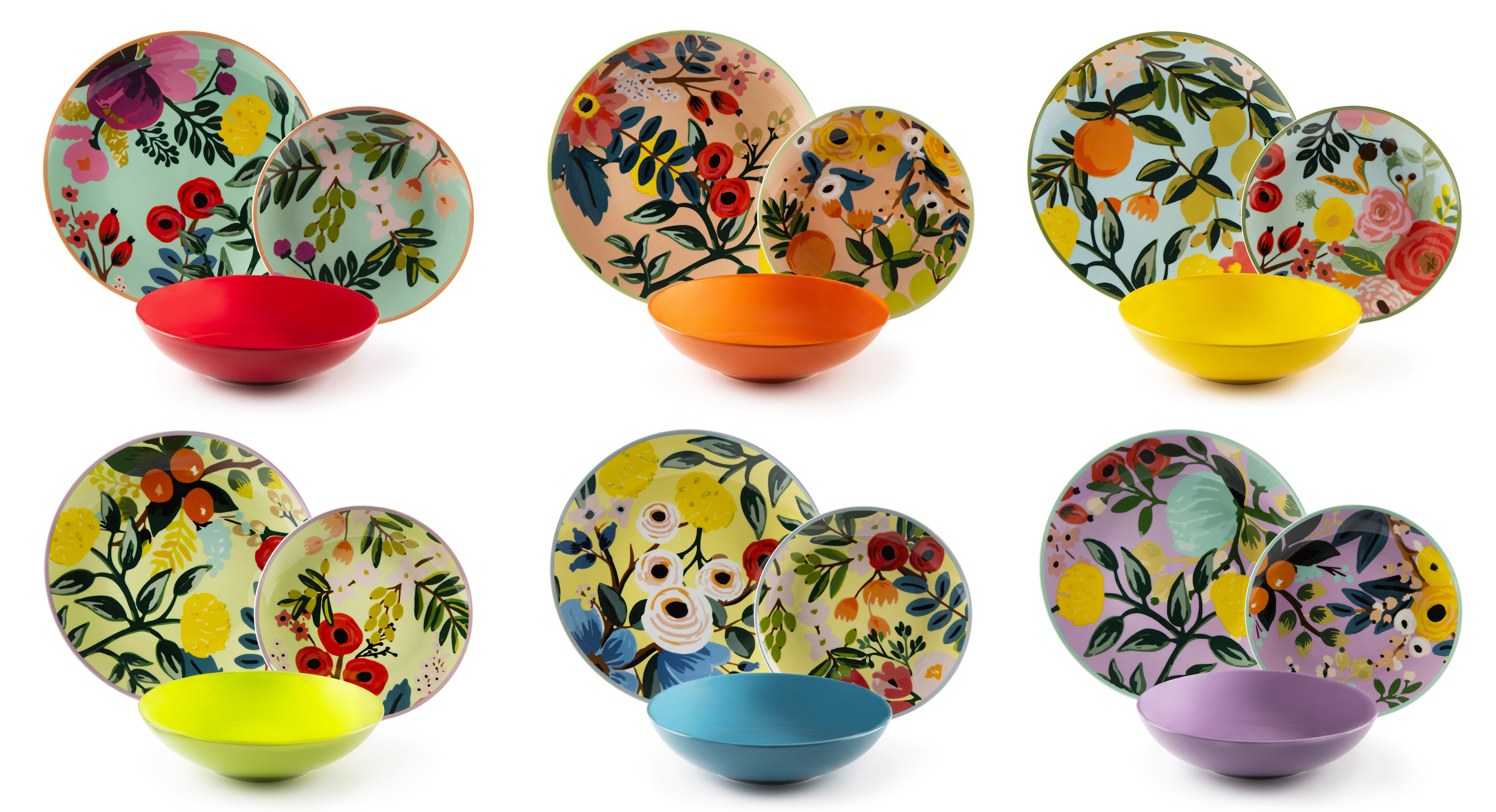 FIORI FRIDA 18 PCS Dinner Set - Elegant Porcelain and Stoneware