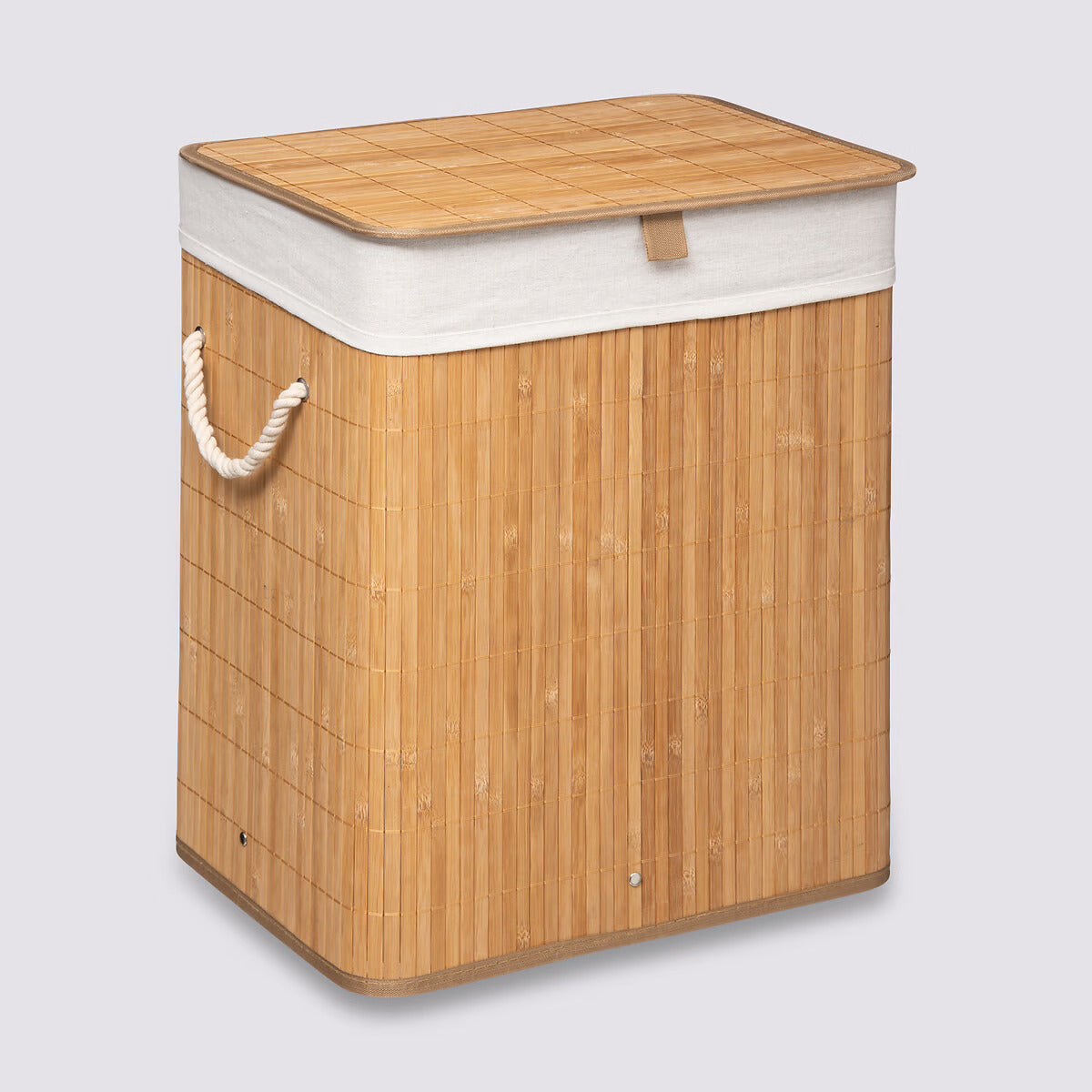 RECT BAMBOO LAUNDRY BASKET 60L Beige