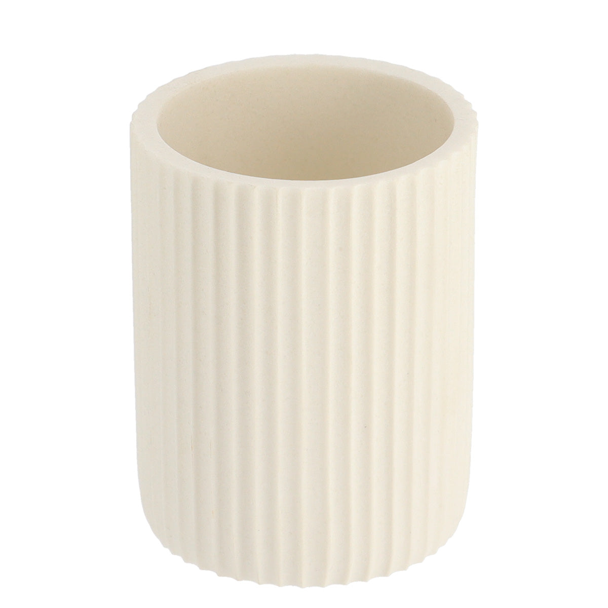 Tumbler with Stripes Polyresin Toothbrush Holder for Bathroom