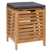 Bamboo Storage Bench with Cushion and 35L Capacity