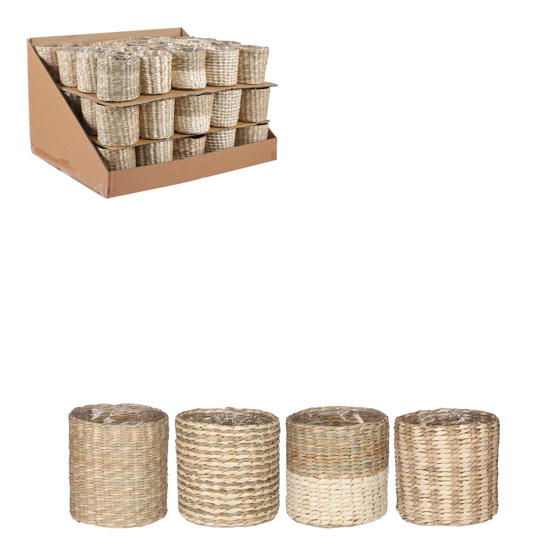 Alexis Round Wicker Flower Pot - 4 Assorted Sizes