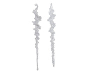 Icicle Plastic Glitter Hanging Ornament - White 25cm