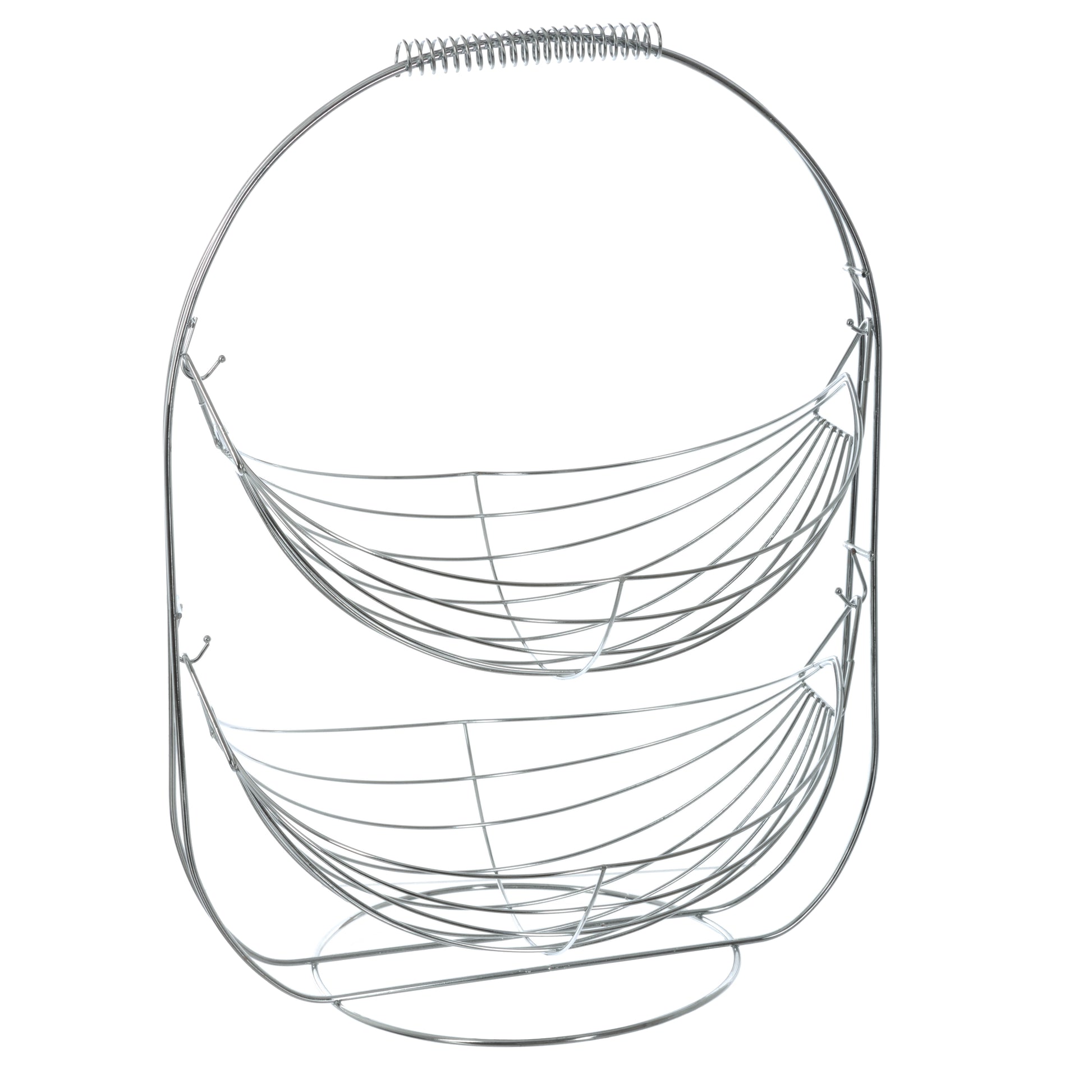 2Level Silver Fruit Basket