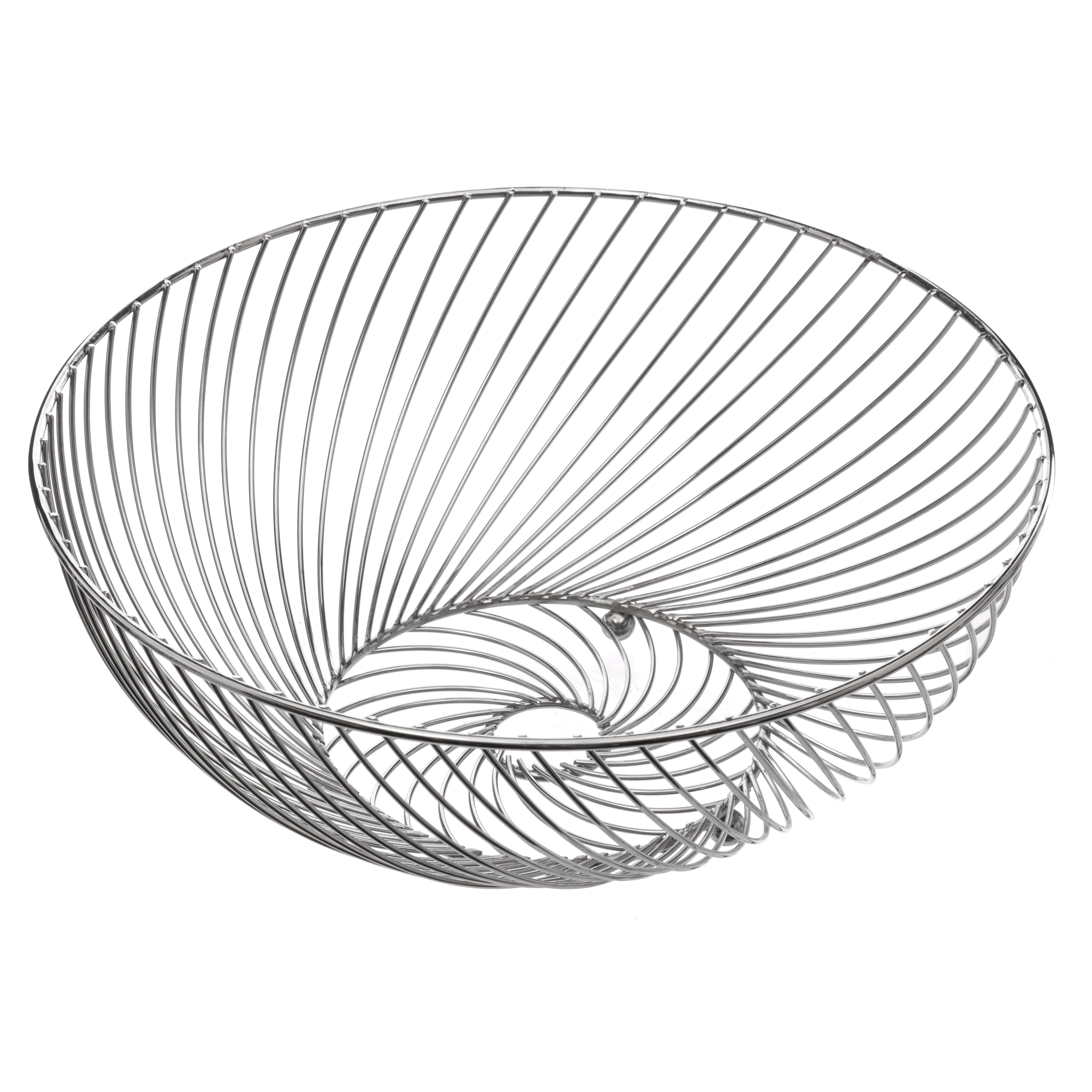 Silver Fruit Basket - Elegant Metal Display Bowl
