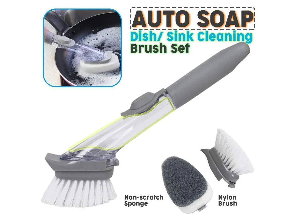 Dish Cleaning Brush with Soap Pump