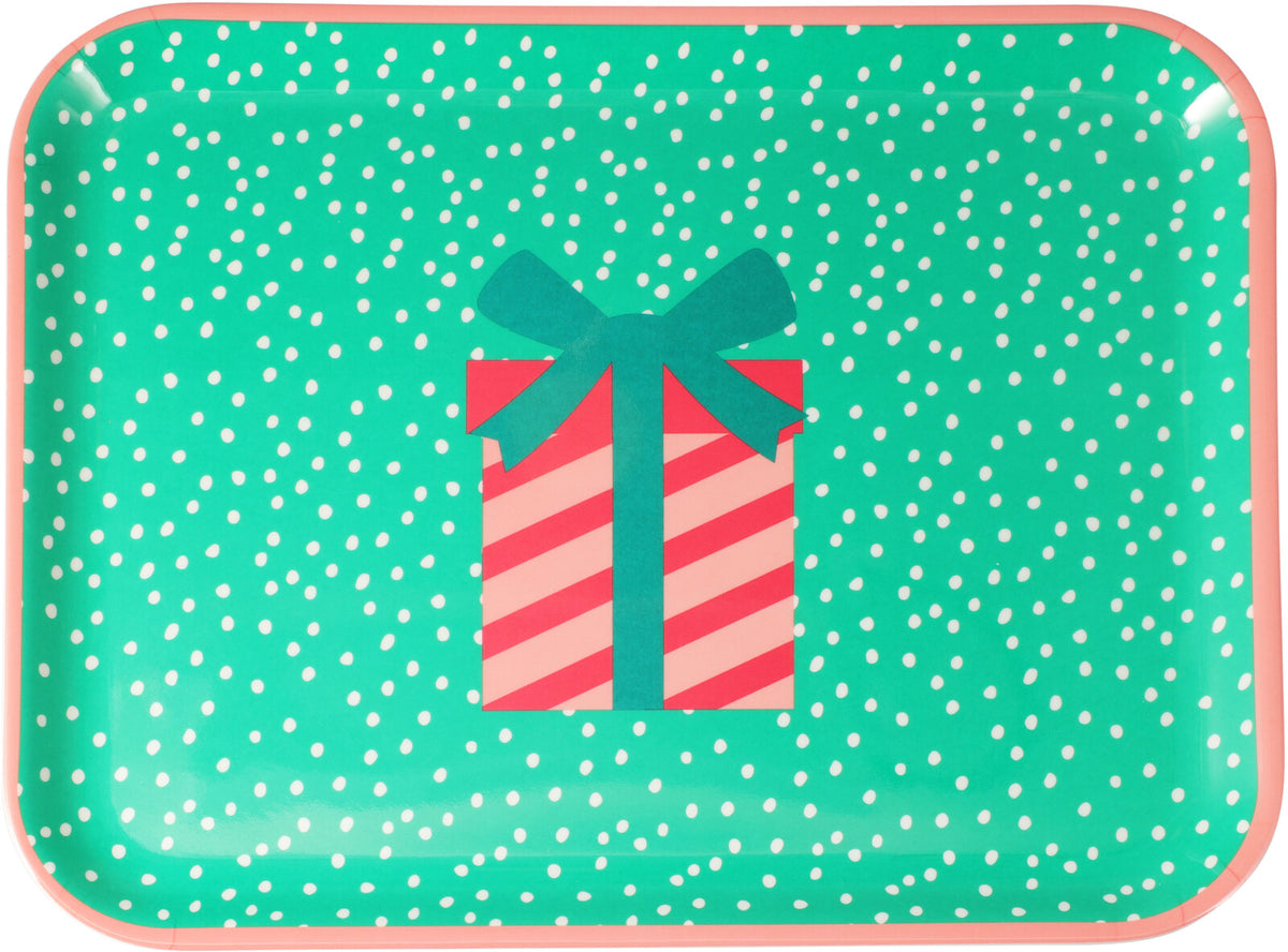 CHRISTMAS SERVING TRAY MELAMINE - 36.5x28.5x1.4 cm, Assorted Colors