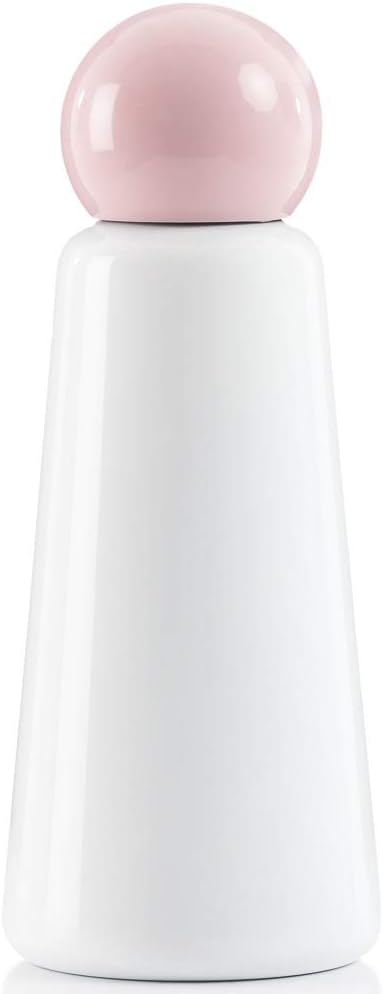 Skittle Bottle Original Stainless Steel 500ml White Pink Lid Kids Water Bottle