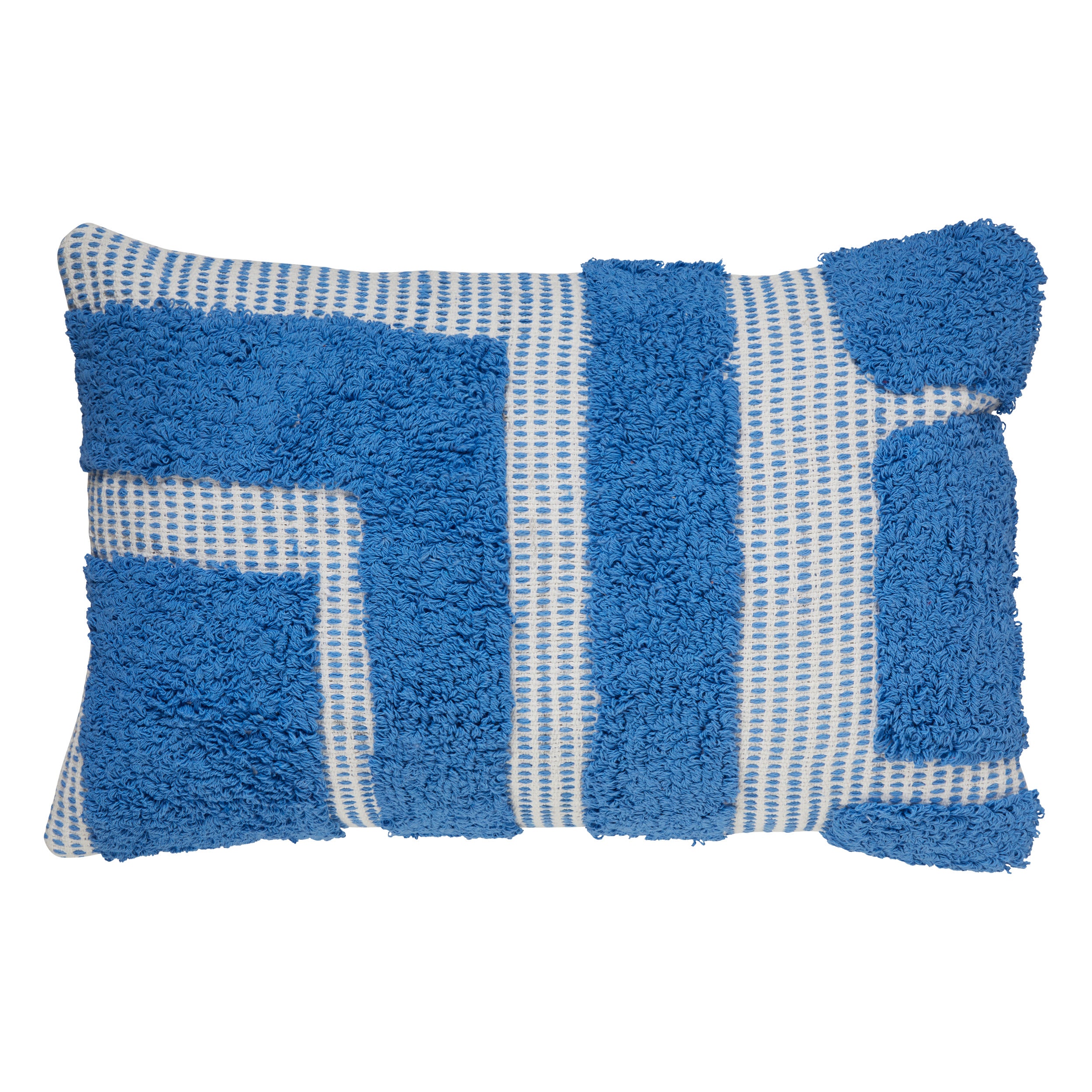 Poppy Rectangular Cushion – Tufted Cotton Removable Cover 58x38 cm