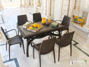 Rattan Design Plastic Garden Table with Four Legs