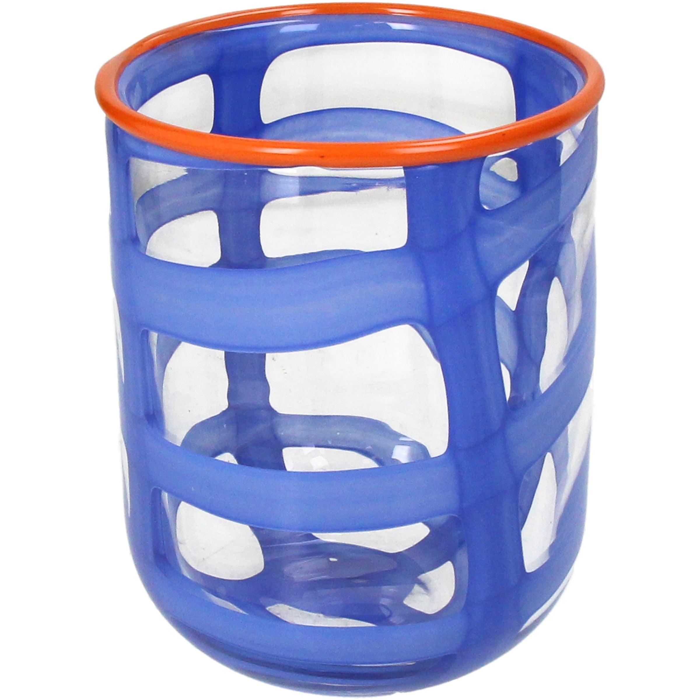 Vase Glass Terra Blue And Orange Decorative Accent Vase