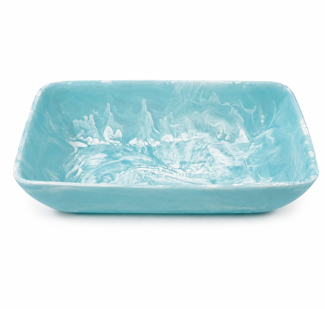 Deep Blue Resin Rectangular Serving Bowl – 32 × 22 × 7 cm