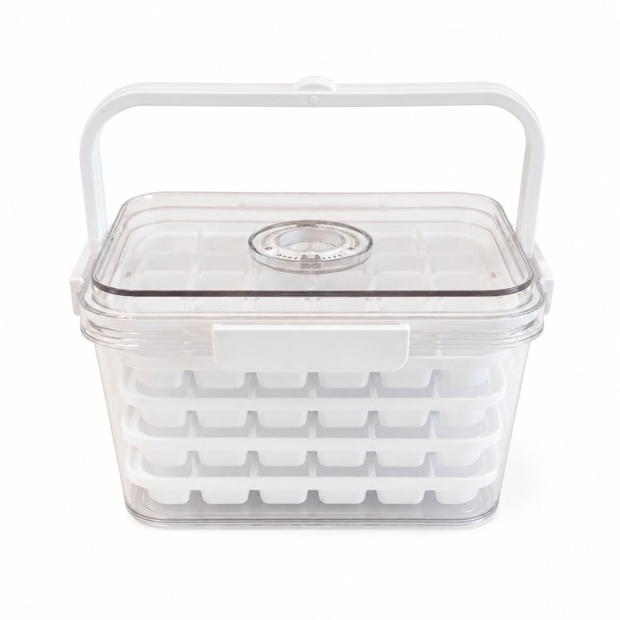 Rectangular Storage Box with 5 Ice Cube Trays – 20 × 14 × 12 cm
