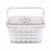 Rectangular Storage Box with 5 Ice Cube Trays – 20 × 14 × 12 cm