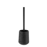 Toilet Brush Wood Effect Polyresin Bathroom Accessory Black or Natural