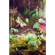 Butterfly Polyester Velvet Glitter With Strass Stones on Clip, Green