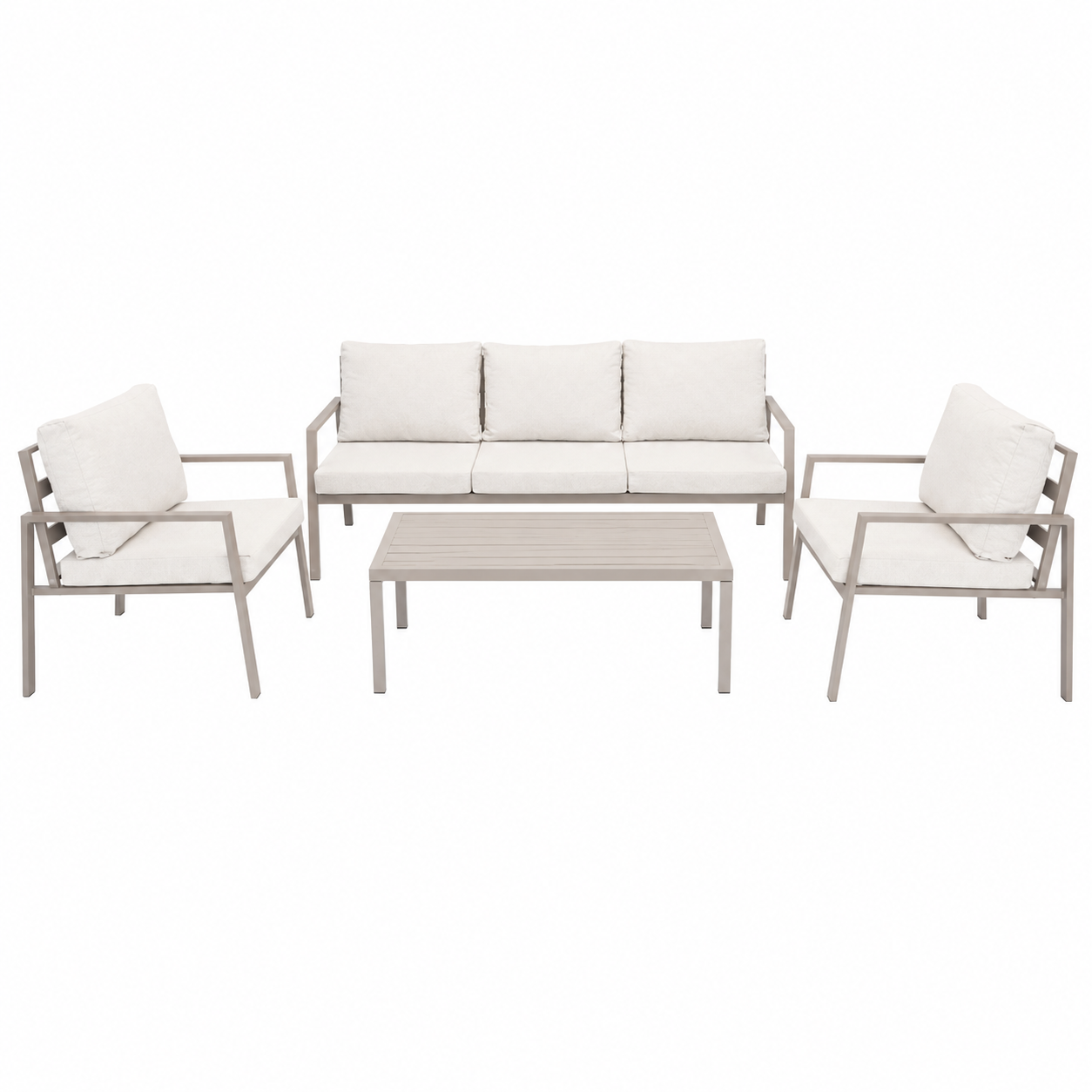 OUTDOOR ALUMINUM SET 3+1+1 WITH TABLE