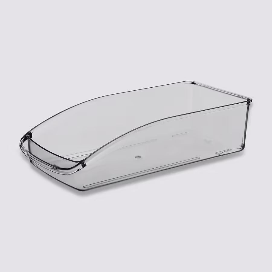 Fridge Storage Box with Handles, Transparent PS, 14.5x32x8 cm