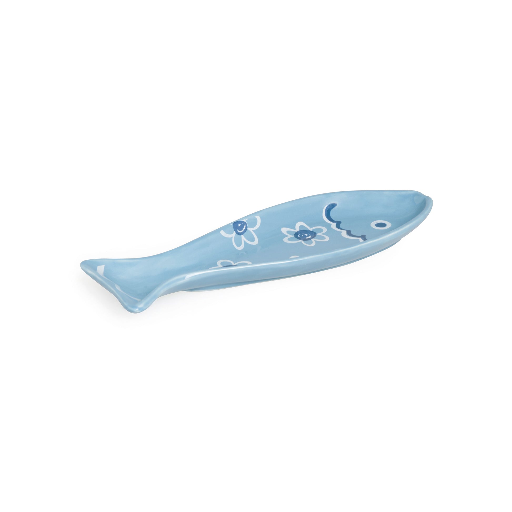 Ocean Spoon Rest - Hand-Painted Ceramic, Blue