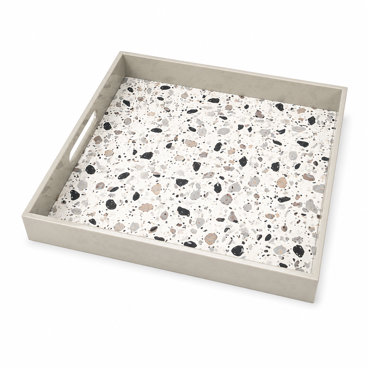 Square Tray with Mosaic Insert – 40 × 40 cm