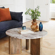 Coppa Coffee Table - Marble Top & Mango Wood Legs
