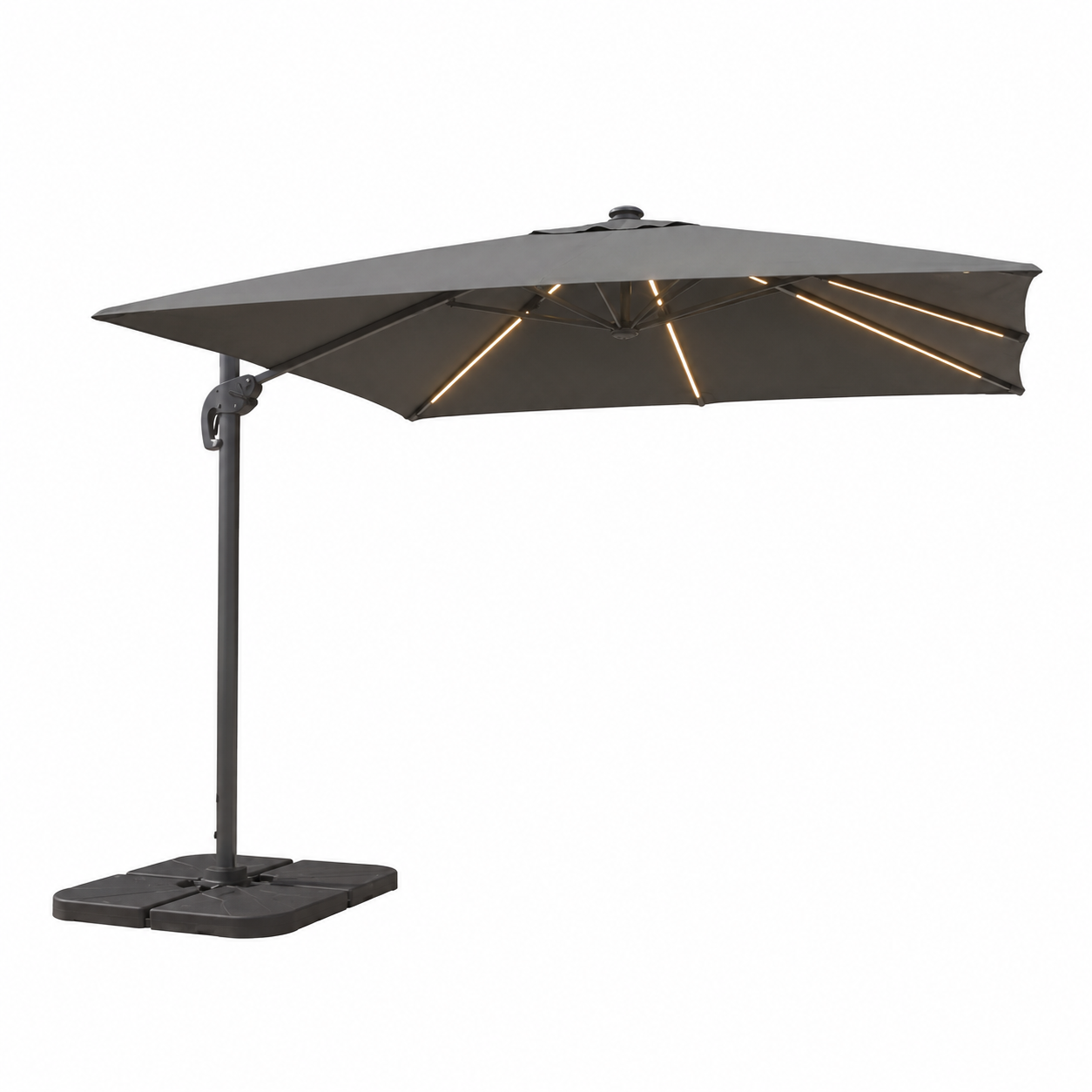 Premium Steel Outdoor Umbrella 3x3M with LED Lights