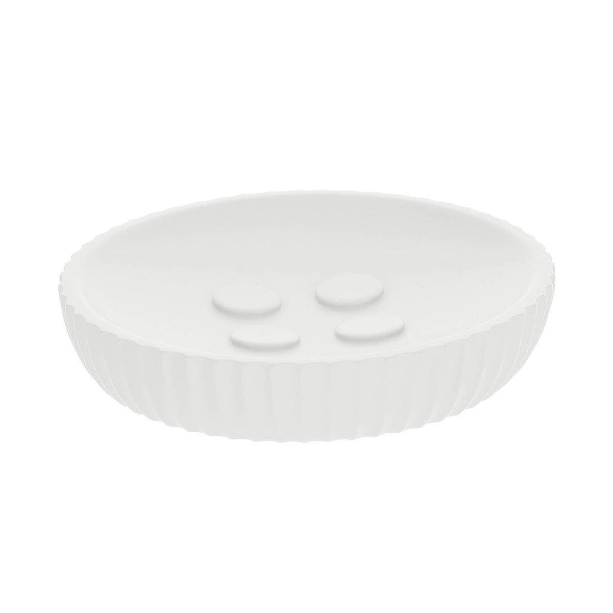 Soap Dish with Stripes Oval Polyresin Bathroom Accessory